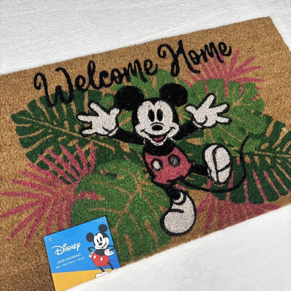 Disney Mickey Mouse Welcome Home Coir Doormat Brown Fall Autumn Rug 18x30 LOOK